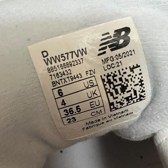 NEW BALANCE WOMEN'S 6 WW577VW 2 STRAP HOOK LOOP WHITE WALKING SHOES D WIDTH - Picture 7 of 8